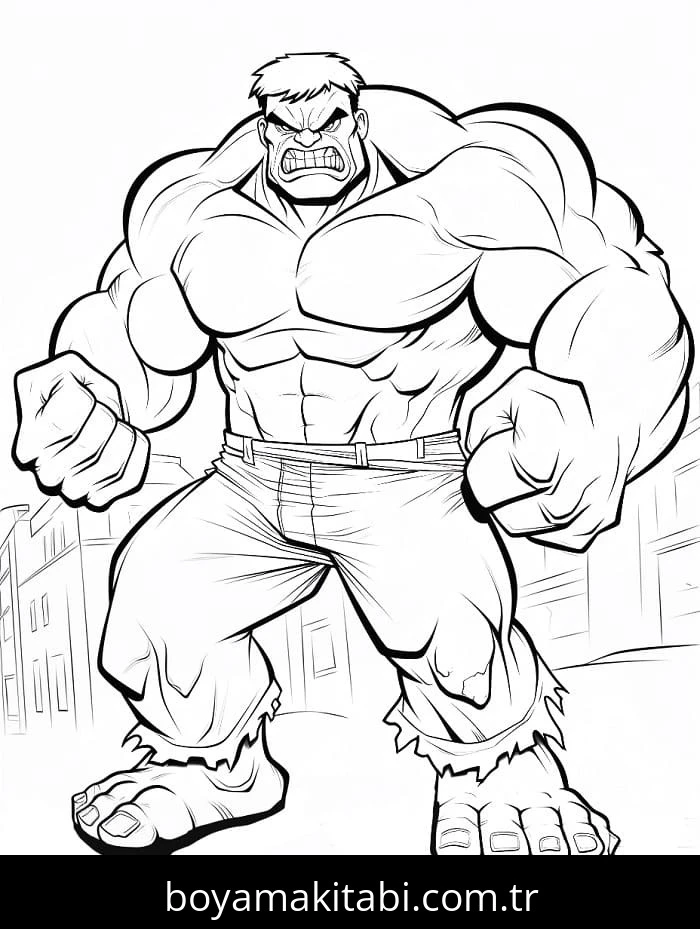 Hulk boyama sayfası – sanatsal çalışma, çocuklar için