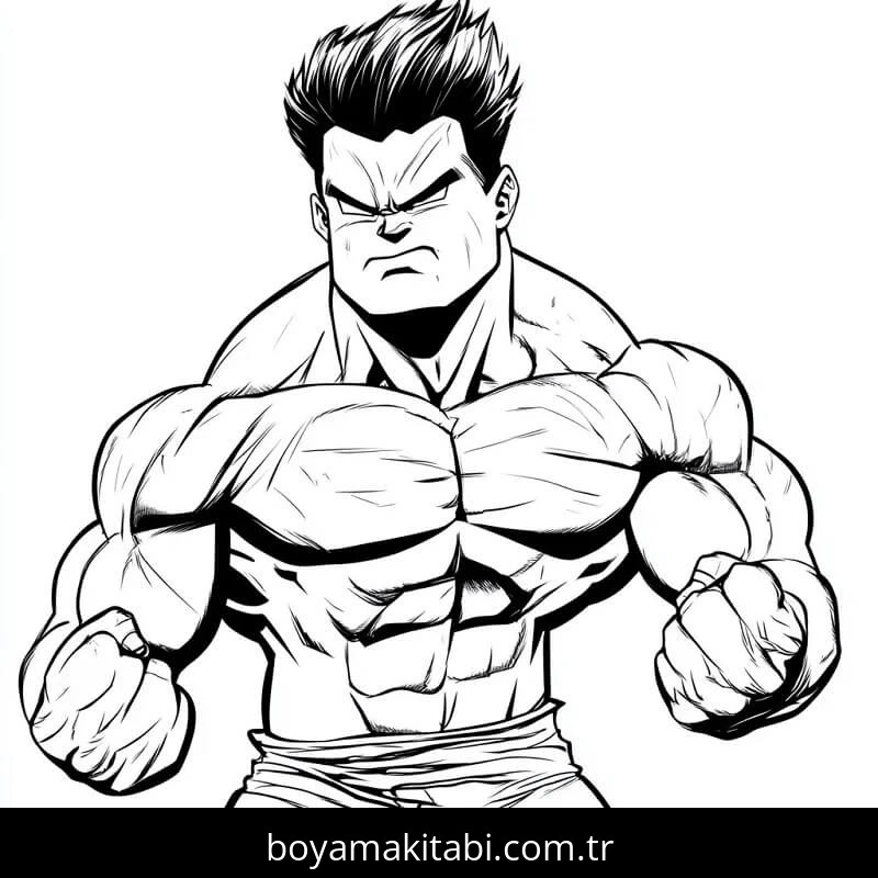 Hulk boyama sayfası – sevimli karakter, sanatsal çalışma