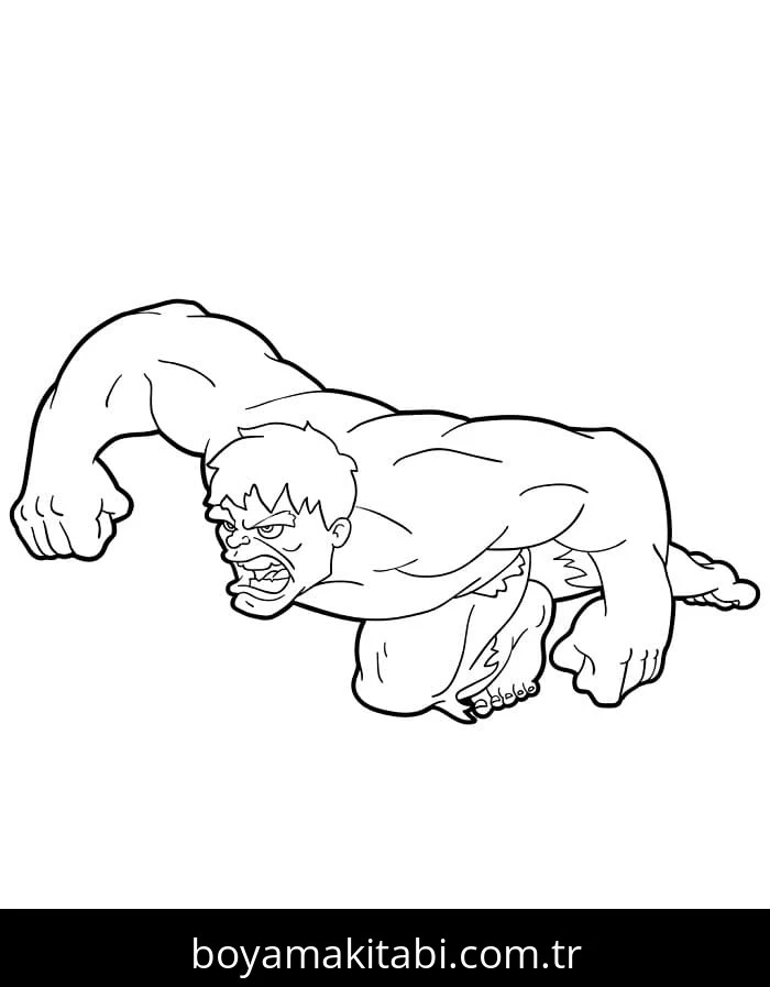 Hulk boyama sayfası – el becerilerini geliştirir, boyama çalışması