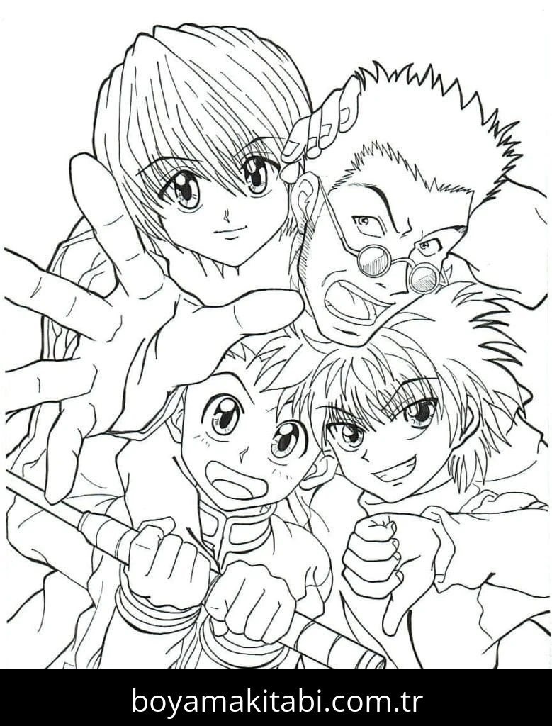 Hunter x Hunter boyama sayfası #57 – ilkokul öğrencileri için, hayal gücünü besler