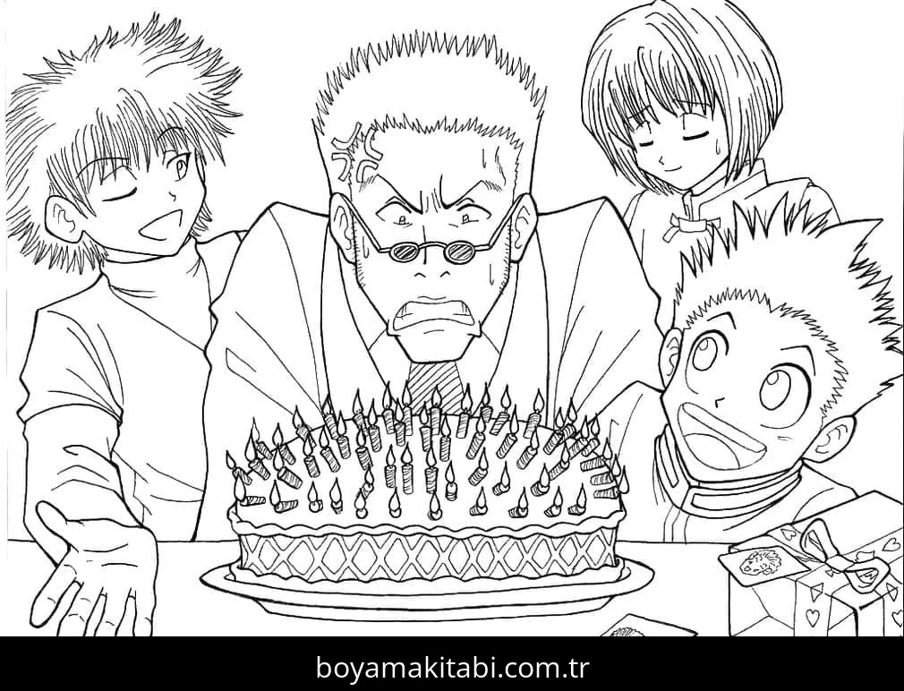 Hunter x Hunter boyama sayfası #65 – renk bilgisini öğretir, günlük etkinlik önerisi