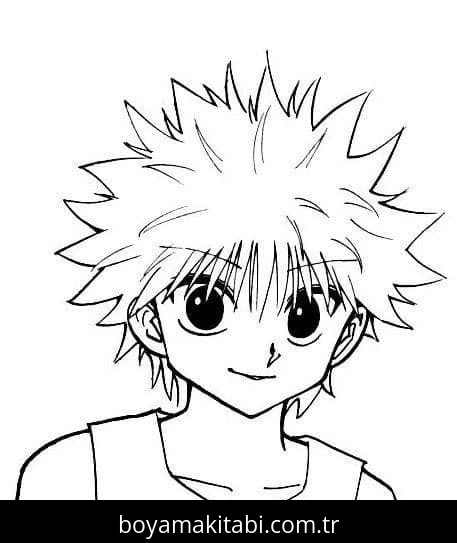 Hunter x Hunter boyama sayfası – boyama etkinliği, çocuk aktivitesi