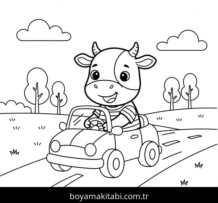 Inek boyama sayfası #75 – kolay boyama, eğitici aktivite