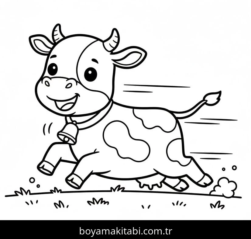 Inek boyama sayfası #80 – sevimli karakter, sanatsal çalışma