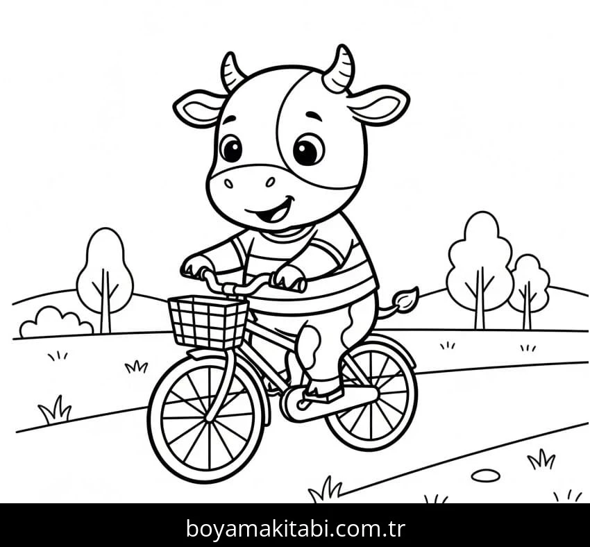 Inek boyama sayfası #98 – dikkat ve odaklanma geliştirir, A4 baskıya uygun