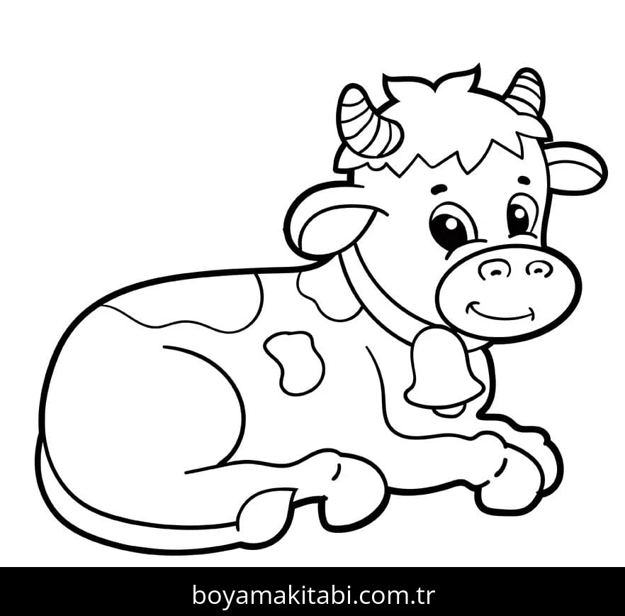 Inek boyama sayfası #104 – kolay indirilebilir, eğlenceli öğrenme deneyimi