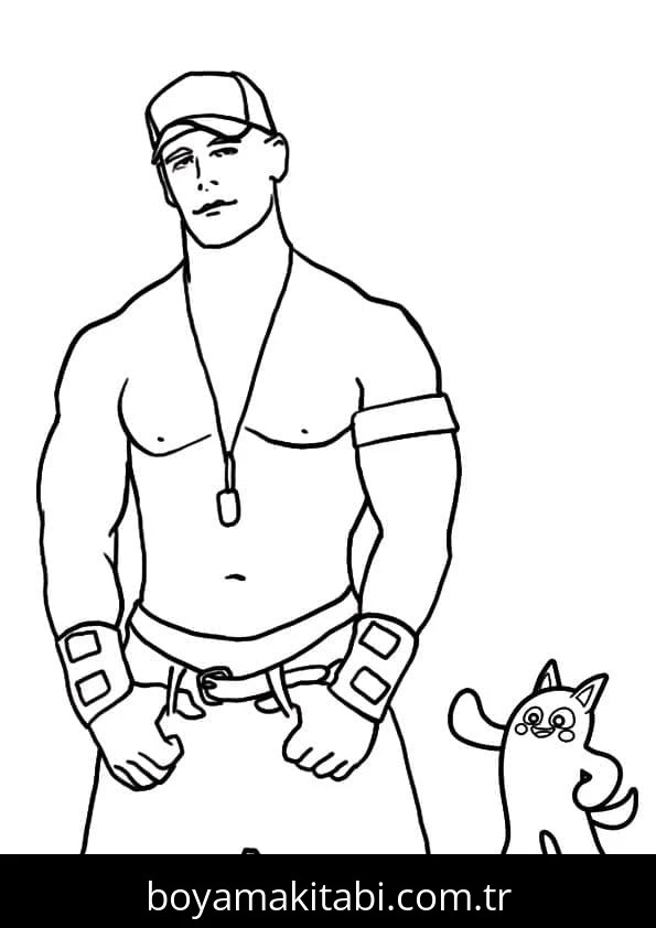 John Cena boyama sayfası – boyama etkinliği, çocuk aktivitesi