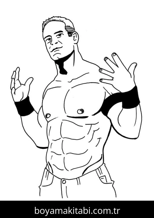 John Cena boyama sayfası – eğitici aktivite, yaratıcılık