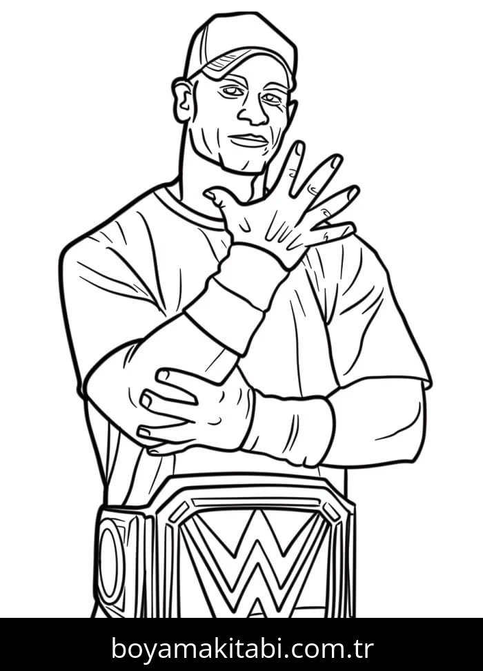 John Cena boyama sayfası – keyifli zaman, renkli çizimler