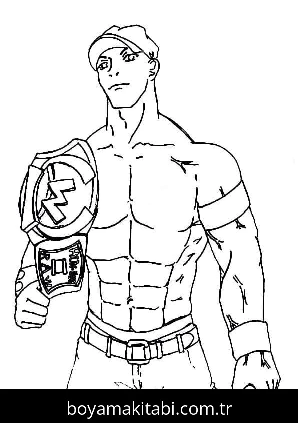 John Cena boyama sayfası – evde etkinlik, ücretsiz yazdır