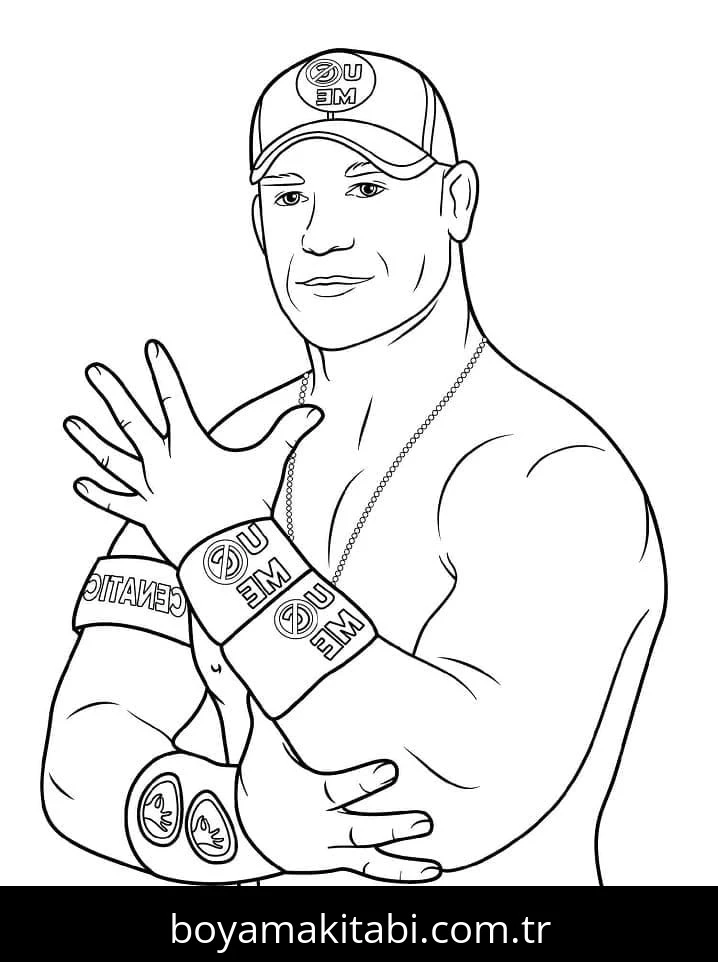 John Cena boyama sayfası – sanatsal çalışma, çocuklar için