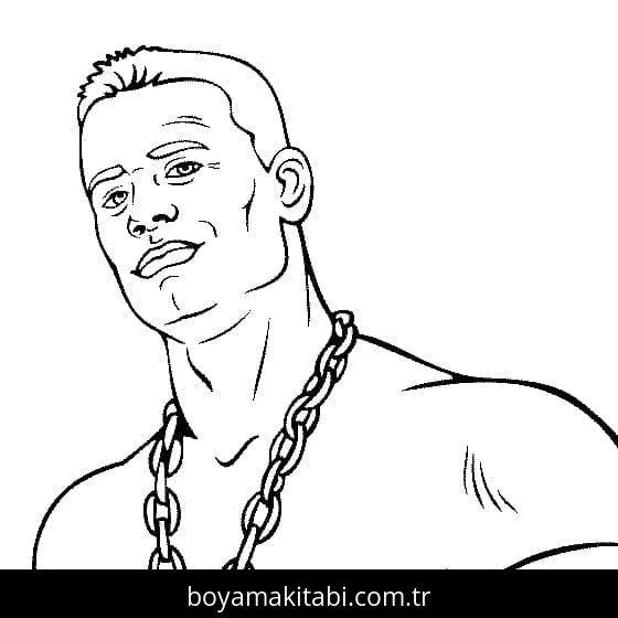 John Cena boyama sayfası – renkli çizimler, okul öncesi