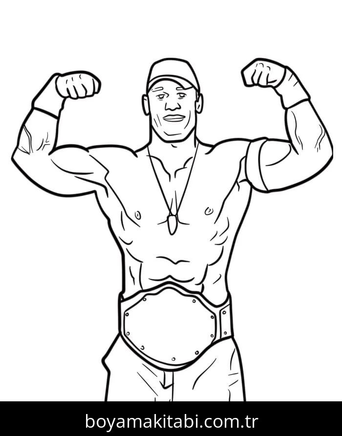 John Cena boyama sayfası – eğlenceli etkinlik, el becerilerini geliştirir