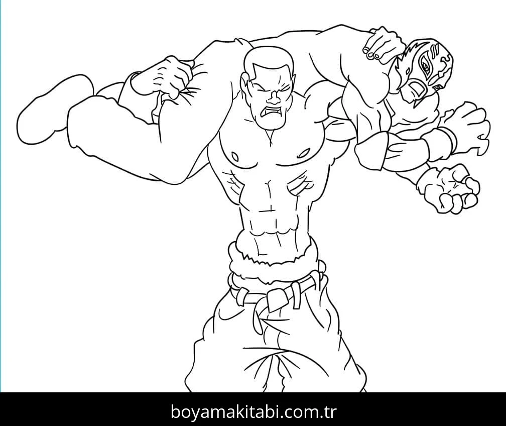 John Cena boyama sayfası – boyama etkinliği, çocuk aktivitesi