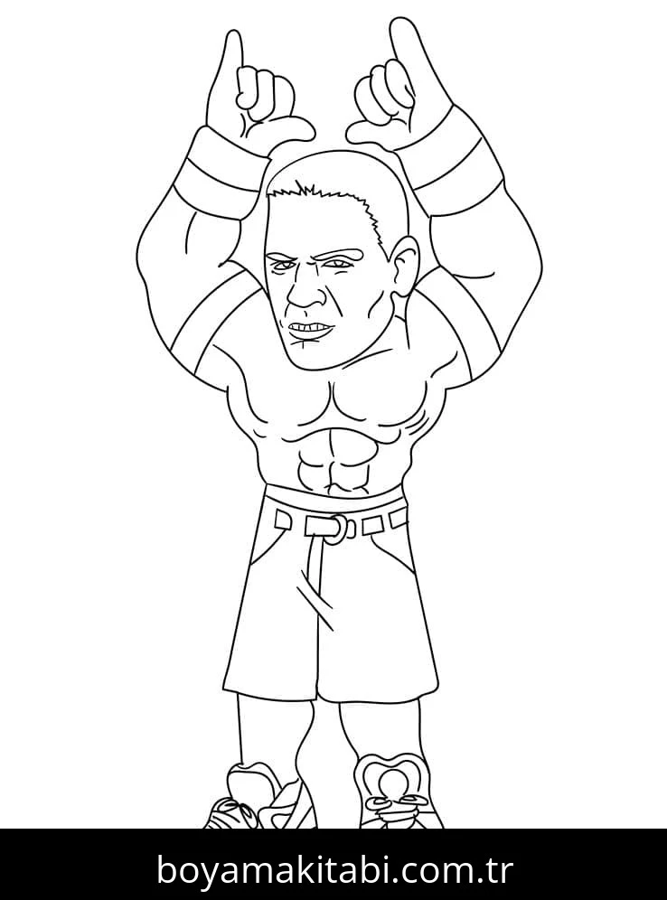 John Cena boyama sayfası – eğitici aktivite, yaratıcılık