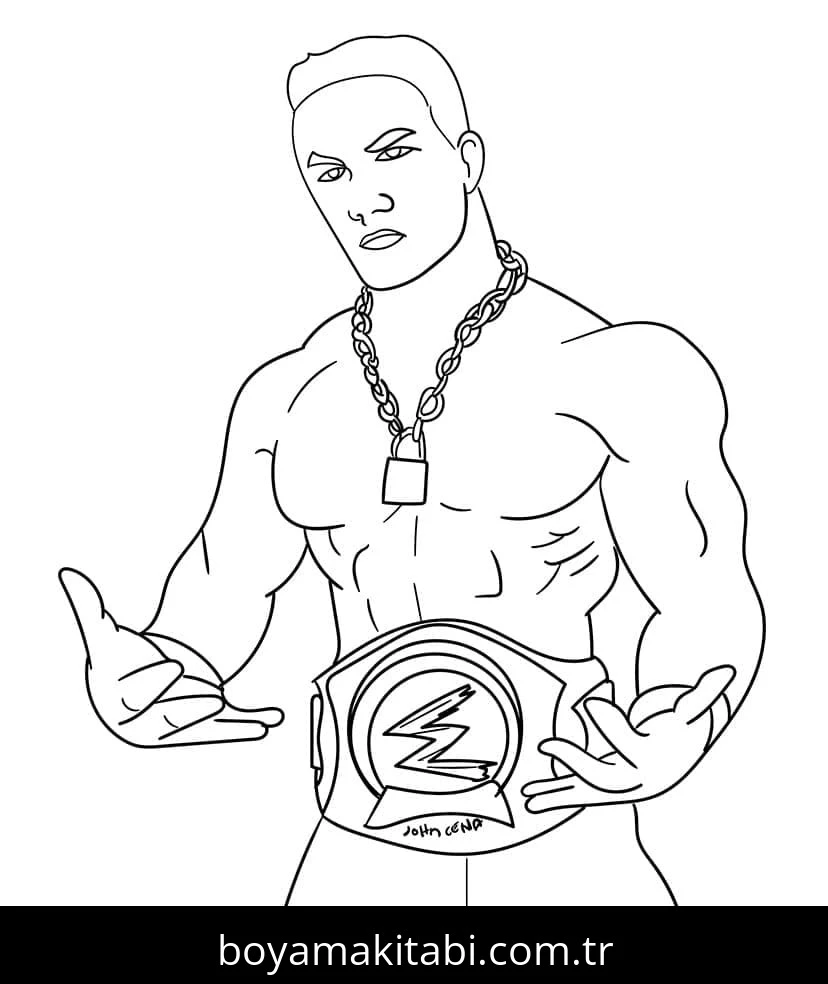 John Cena boyama sayfası – sanatsal çalışma, çocuklar için