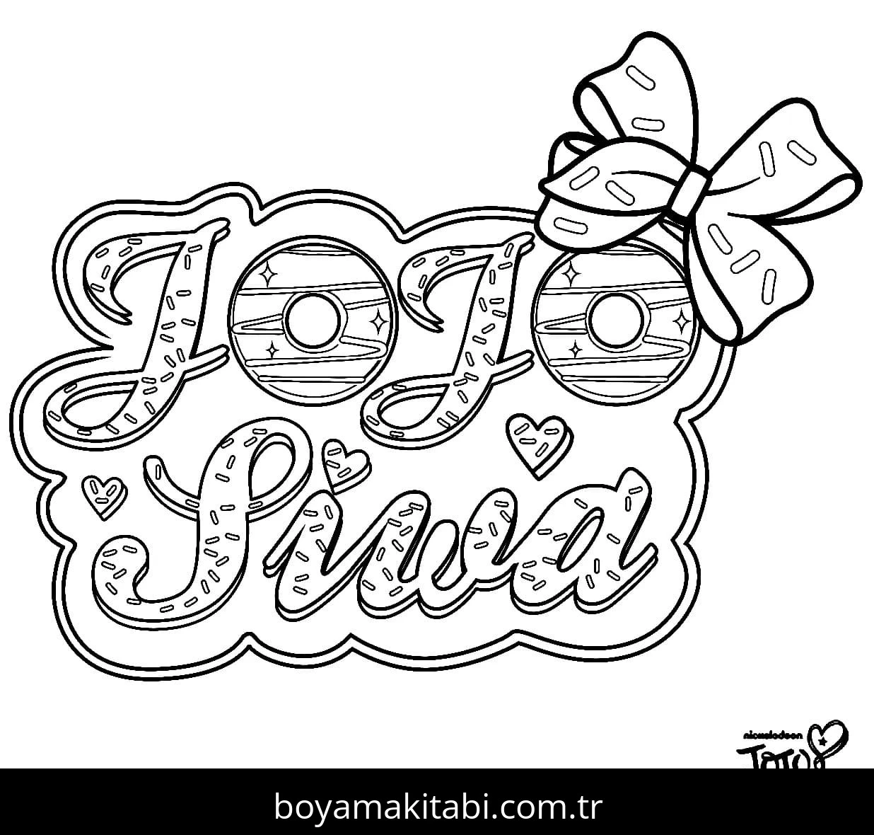 JoJo Siwa boyama sayfası – basit çizim, kolay boyama