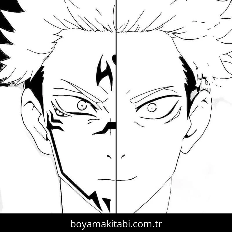 Jujutsu Kaisen boyama sayfası – yaratıcılık, eğlenceli etkinlik