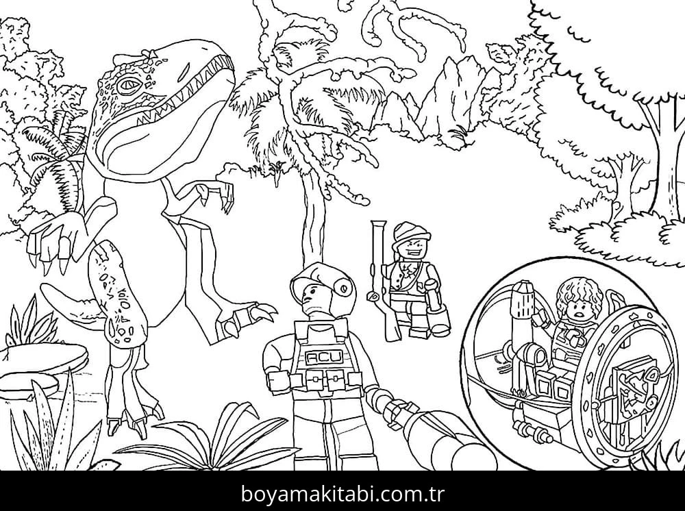 Jurassic World boyama sayfası – yaratıcılık, eğlenceli etkinlik