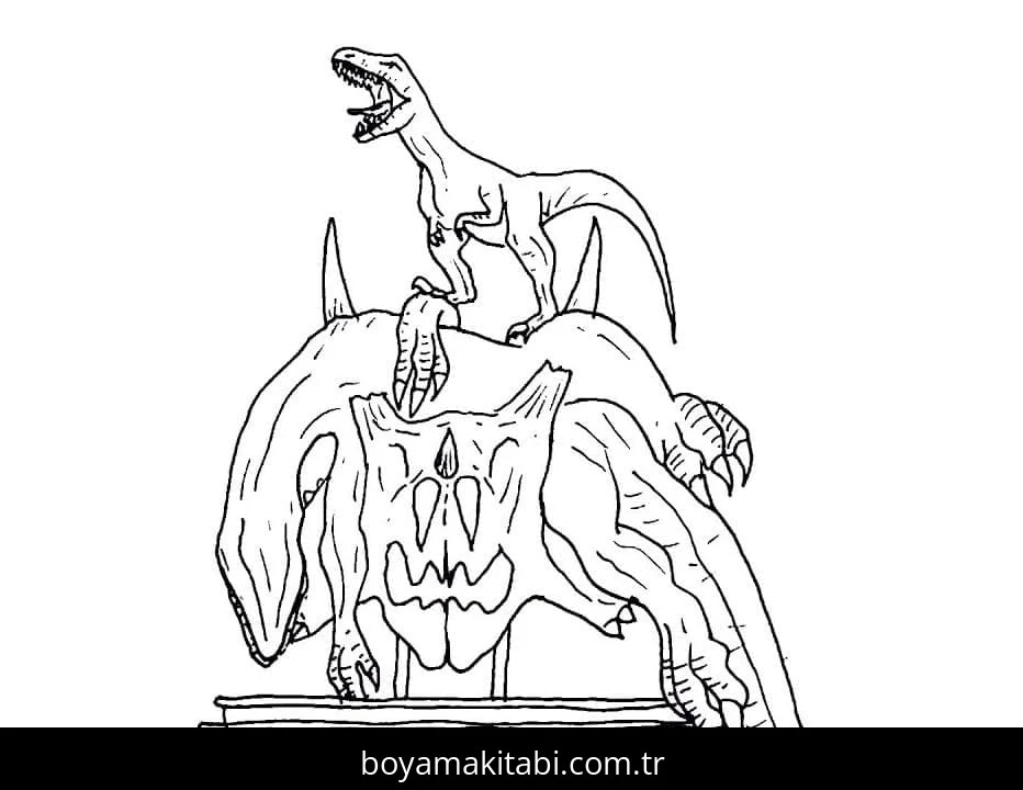 Jurassic World boyama sayfası – basit çizim, kolay boyama