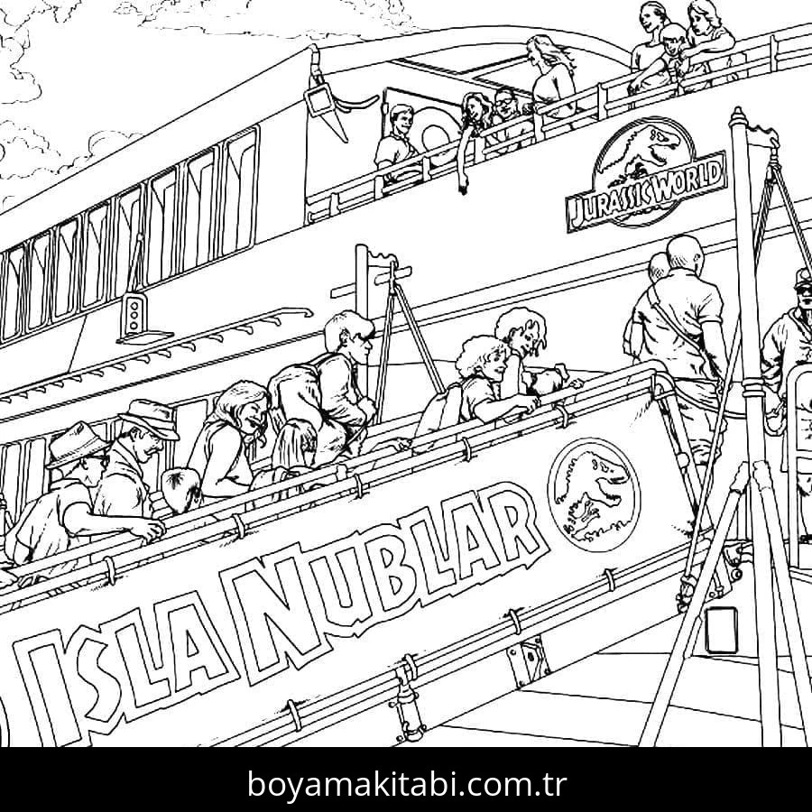 Jurassic World boyama sayfası – boyama çalışması, yaratıcılığı geliştirir