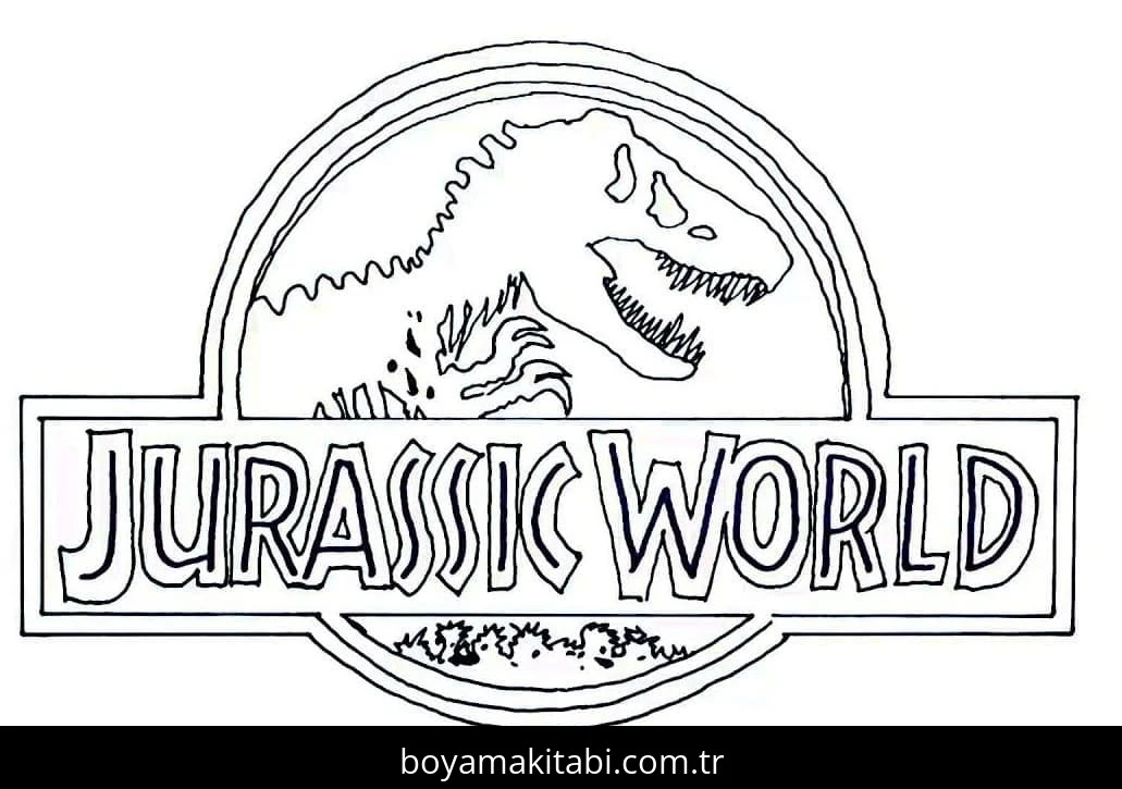 Jurassic World boyama sayfası – PDF indir, sevimli karakter