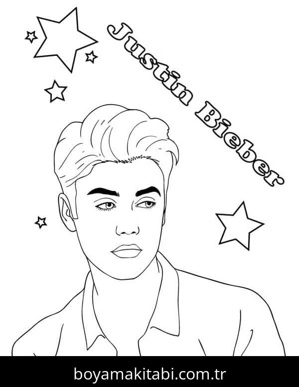 Justin Bieber boyama sayfası – yaratıcılık, eğlenceli etkinlik