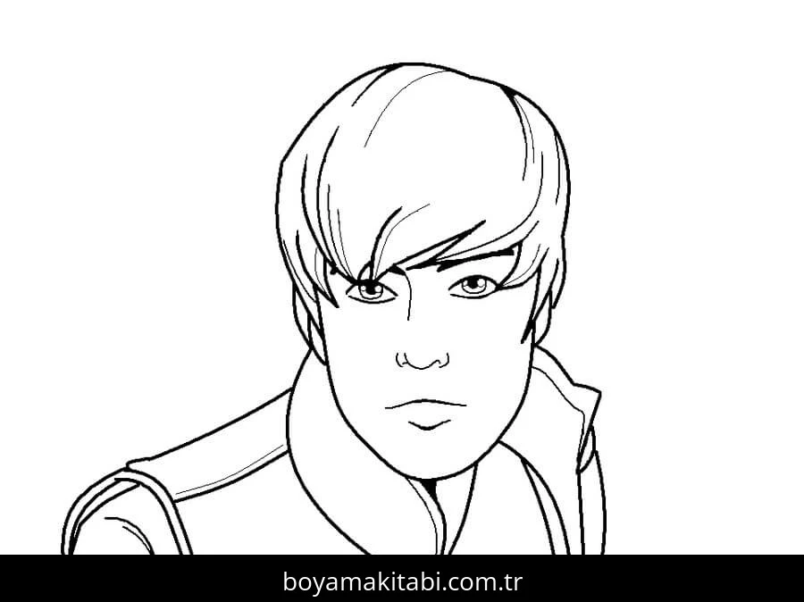 Justin Bieber boyama sayfası – yaratıcılığı geliştirir, keyifli zaman