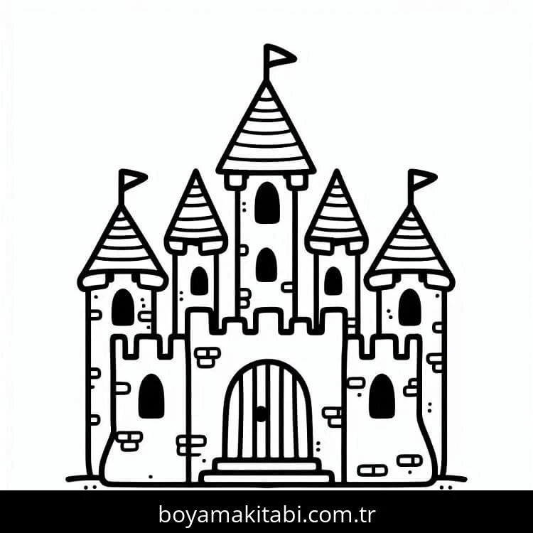 Kale boyama sayfası #93 – ilkokul öğrencileri için, hayal gücünü besler