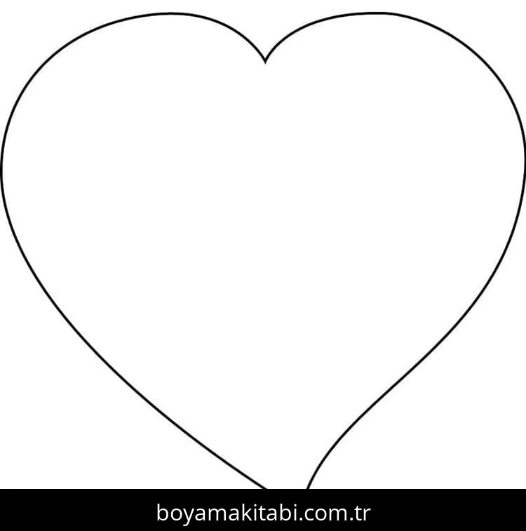 Kalp boyama sayfası – okul öncesi, evde etkinlik