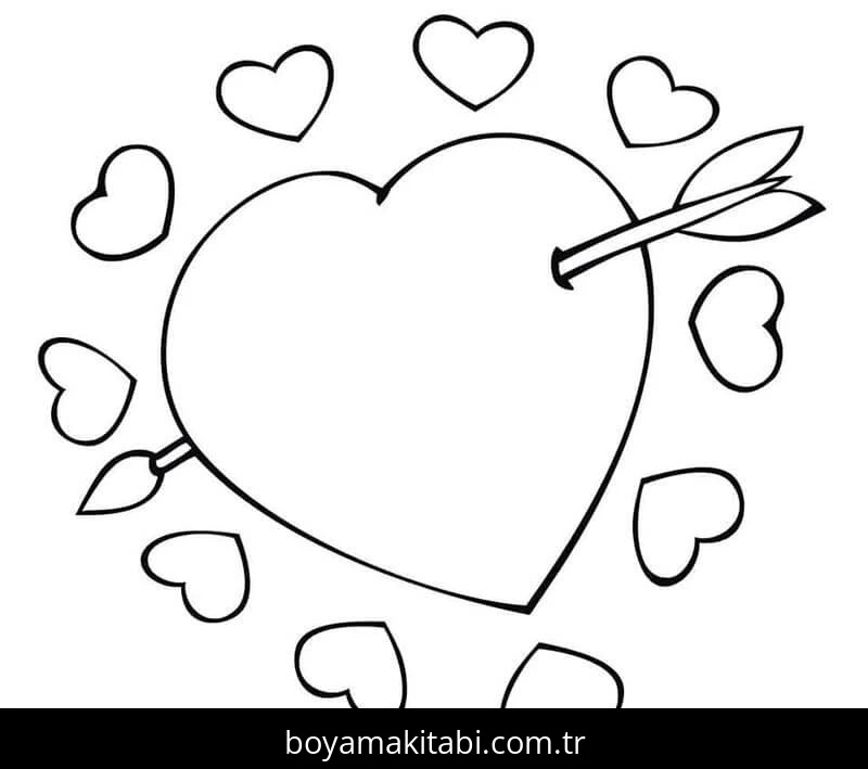 Kalp boyama sayfası – keyifli zaman, renkli çizimler