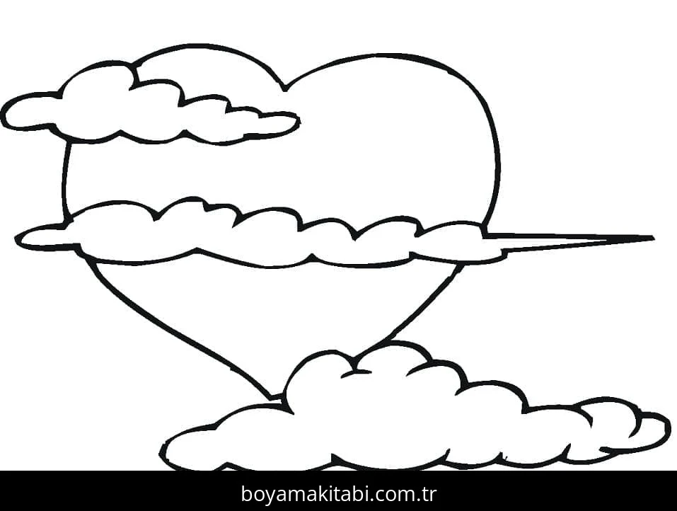 Kalp boyama sayfası – çocuk aktivitesi, PDF indir