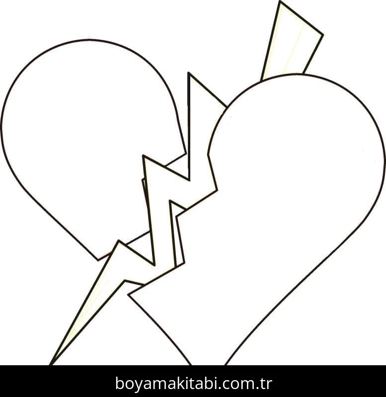 Kalp boyama sayfası – basit çizim, kolay boyama