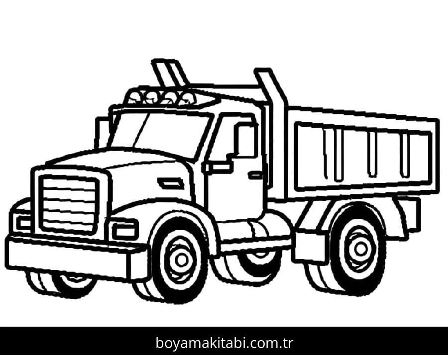 Kamyon boyama sayfası – eğitici aktivite, yaratıcılık