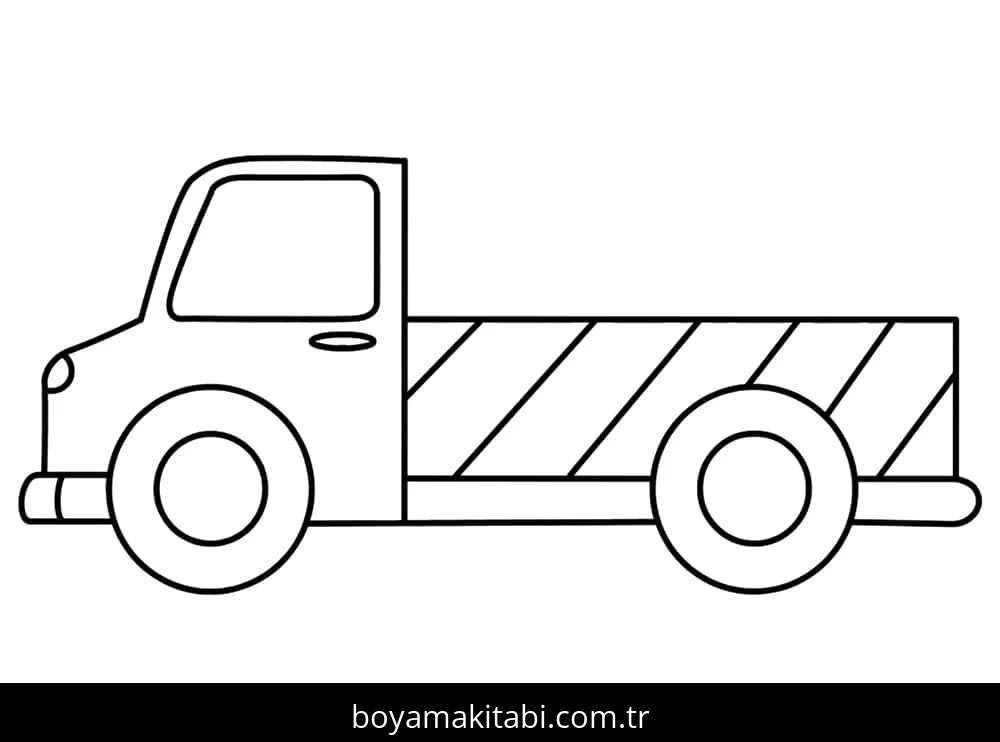 Kamyon boyama sayfası – boyama etkinliği, çocuk aktivitesi