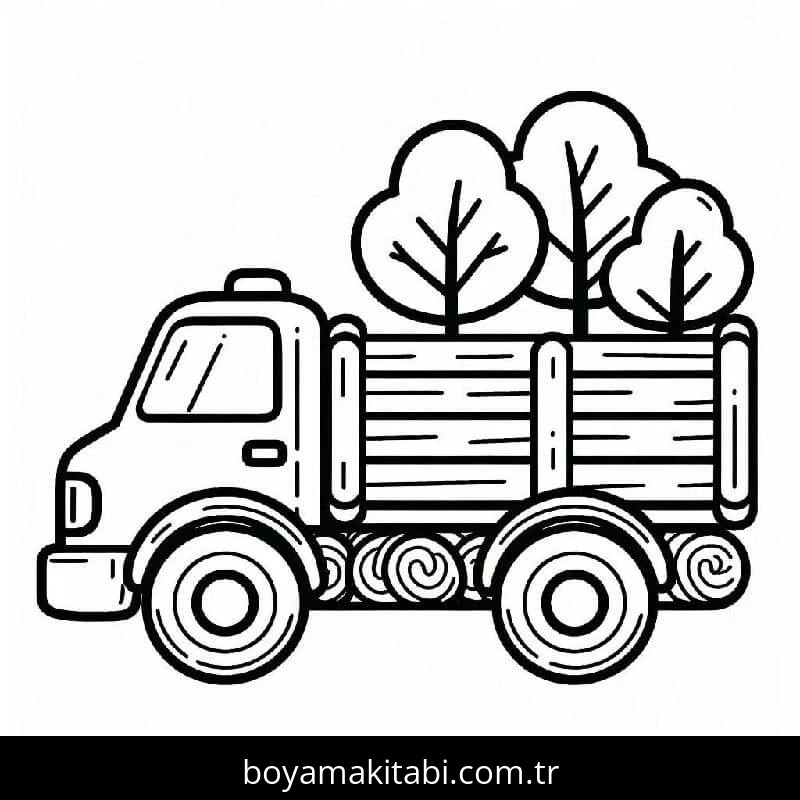 Kamyon boyama sayfası – eğitici aktivite, yaratıcılık