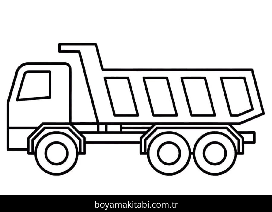 Kamyon boyama sayfası – çocuk aktivitesi, PDF indir