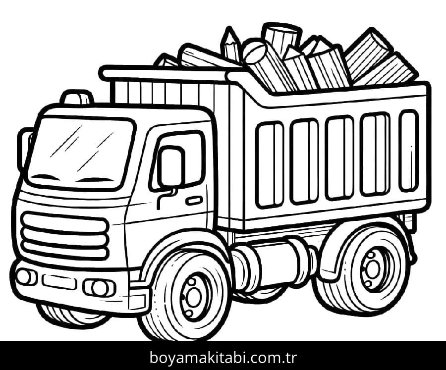 Kamyon boyama sayfası – yaratıcılık, eğlenceli etkinlik