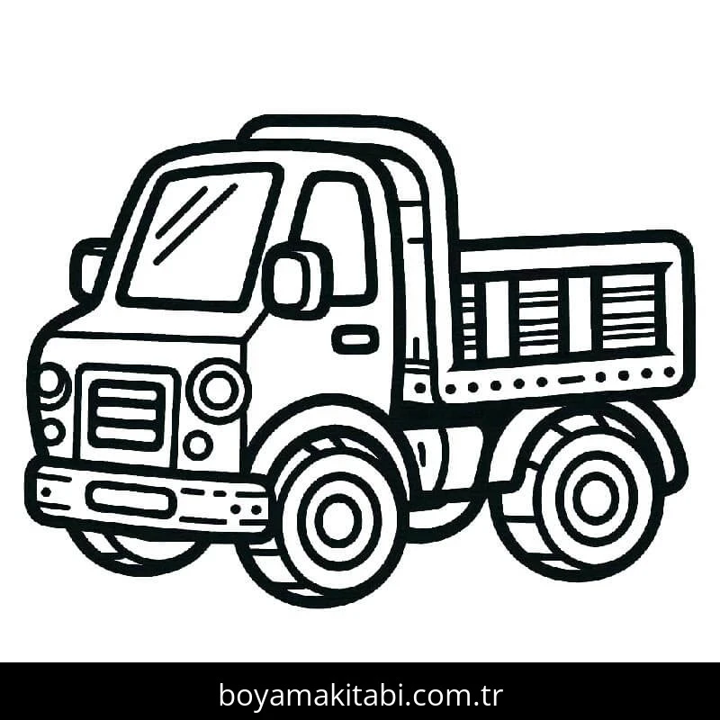 Kamyon boyama sayfası – eğlenceli etkinlik, el becerilerini geliştirir