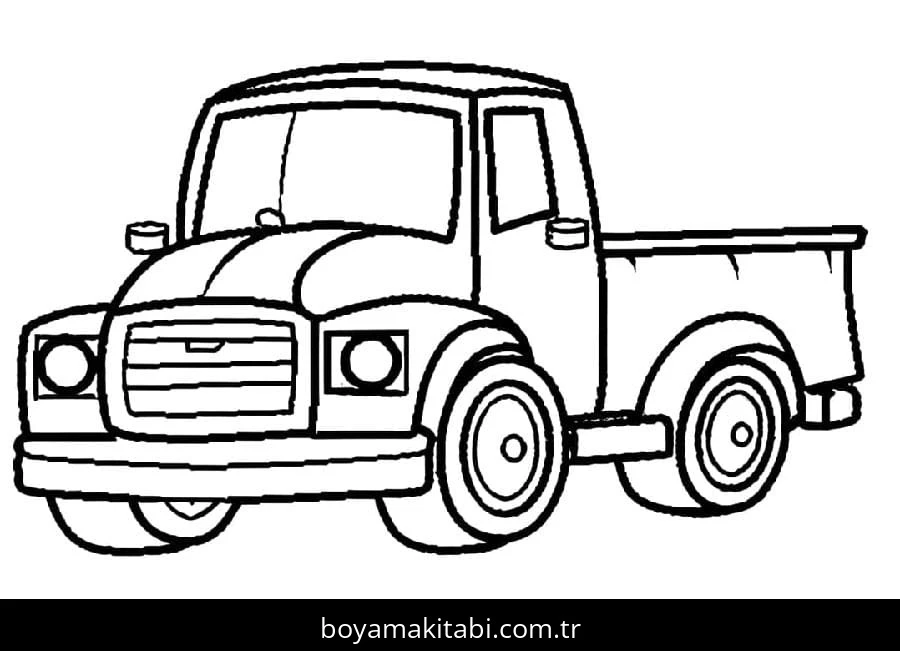 Kamyon boyama sayfası – okul öncesi, evde etkinlik