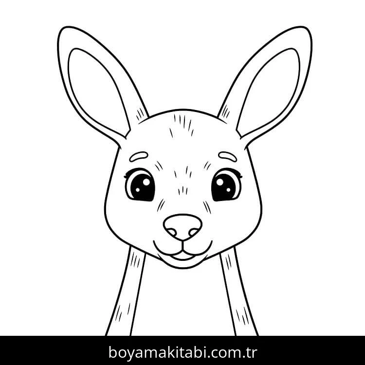 Kanguru boyama sayfası #90 – el becerilerini geliştirir, boyama çalışması