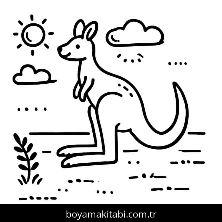 Kanguru boyama sayfası #111 – kolay indirilebilir, eğlenceli öğrenme deneyimi