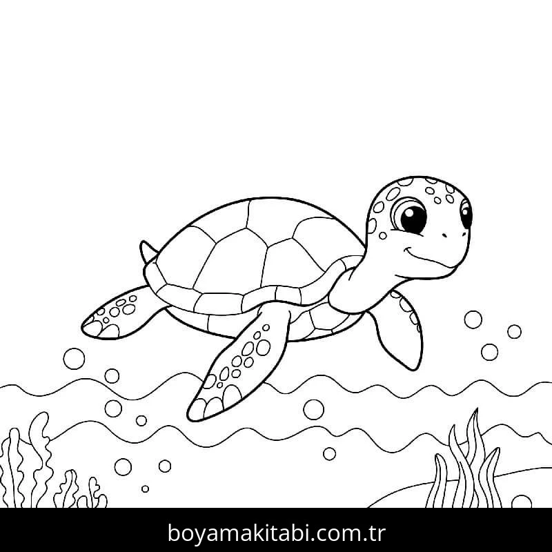Kaplumbağa boyama sayfası – sanatsal çalışma, çocuklar için