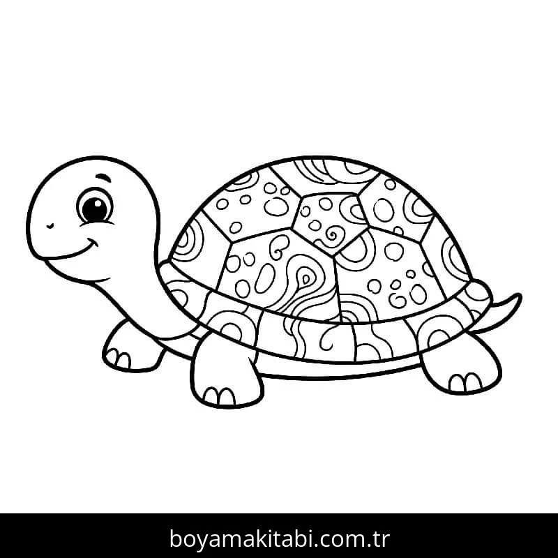 Kaplumbağa boyama sayfası – okul öncesi, evde etkinlik