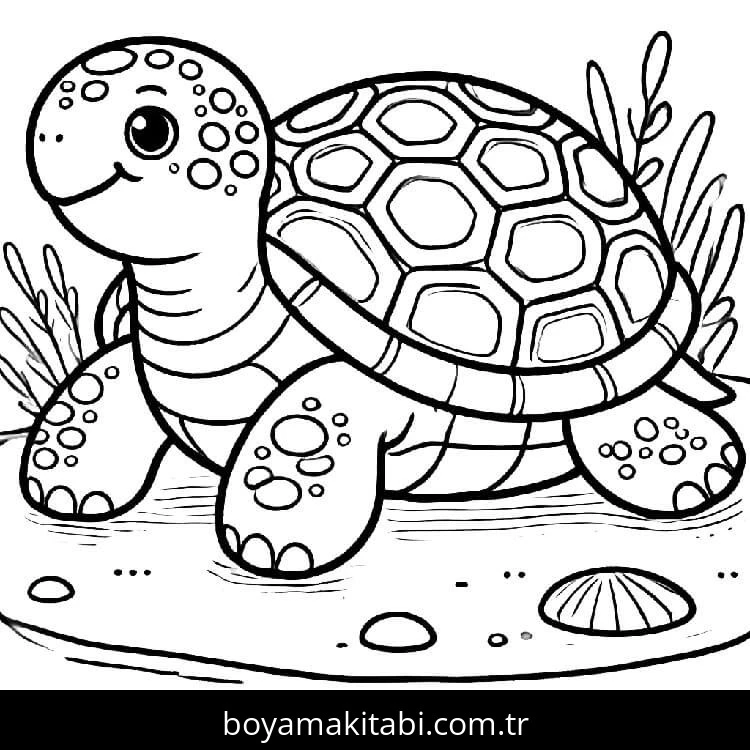 Kaplumbağa boyama sayfası – sanatsal çalışma, çocuklar için
