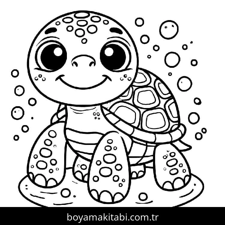 Kaplumbağa boyama sayfası – sanatsal çalışma, çocuklar için