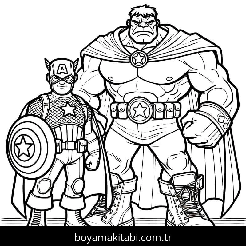 Kaptan Amerika boyama sayfası – yaratıcılık, eğlenceli etkinlik