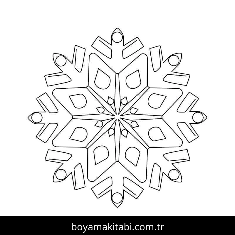 Kar Tanesi boyama sayfası – PDF indir, sevimli karakter