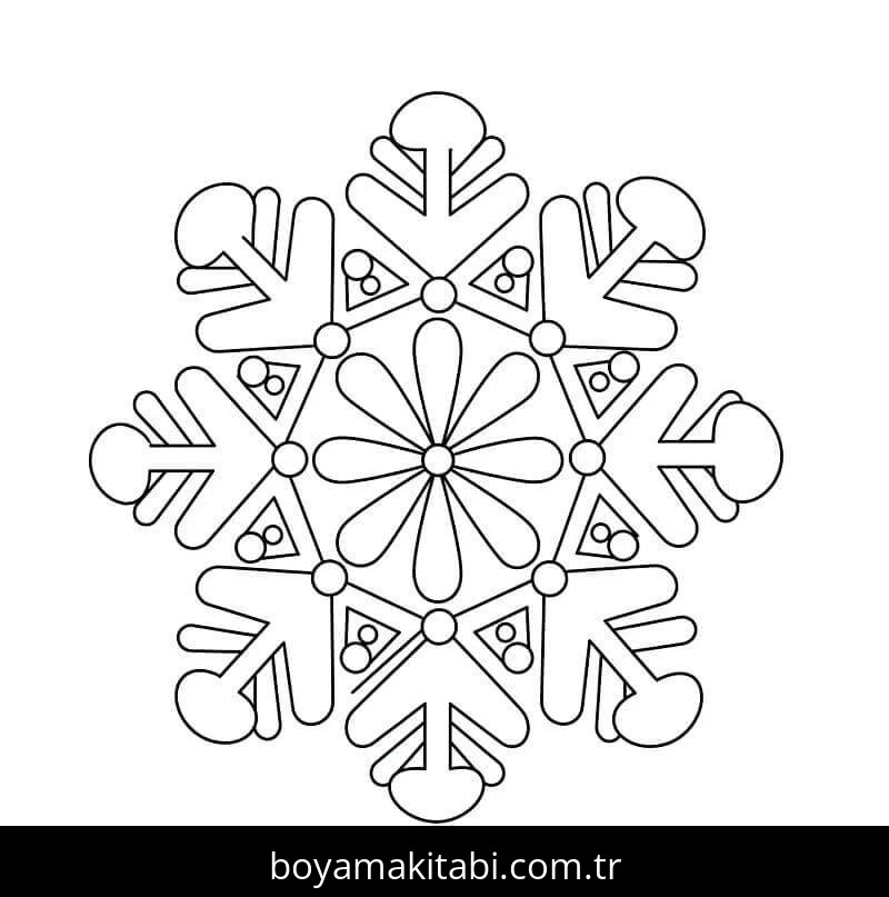 Kar Tanesi boyama sayfası – yaratıcılığı geliştirir, keyifli zaman