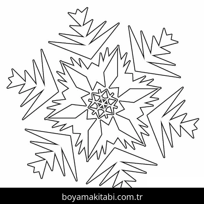 Kar Tanesi boyama sayfası – yaratıcılığı geliştirir, keyifli zaman